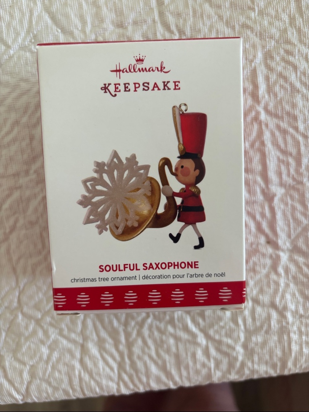 Hallmark Keepsake Red & Gold Toy Soldier Saxophone Ornament